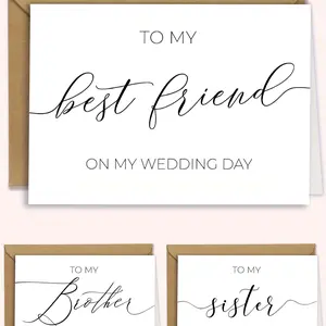 Elegant Personalized Wedding Day Card, Heartfelt Keepsake Thank You Greeting Card with Envelope, Special Occasion Appreciation Note, Positive Message Card