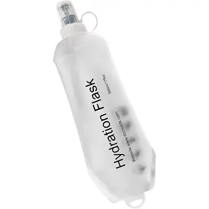 500ml Collapsible Soft Flask, Sports Water Bottle for Hydration Pack, Running Vest, 1Pc White Water Bottle for Hiking