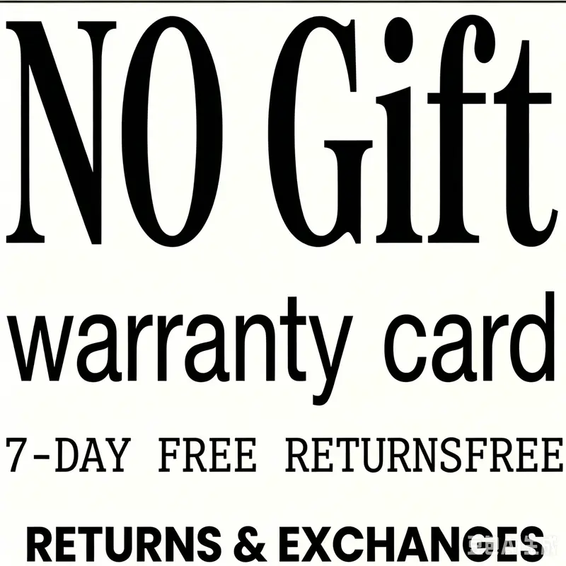 Coaches & Referees Gear Warranty Card - Simple Text, 7-Day Free Returns & Exchanges, No Gift Included, Sports Officials Equipment Returns Policy