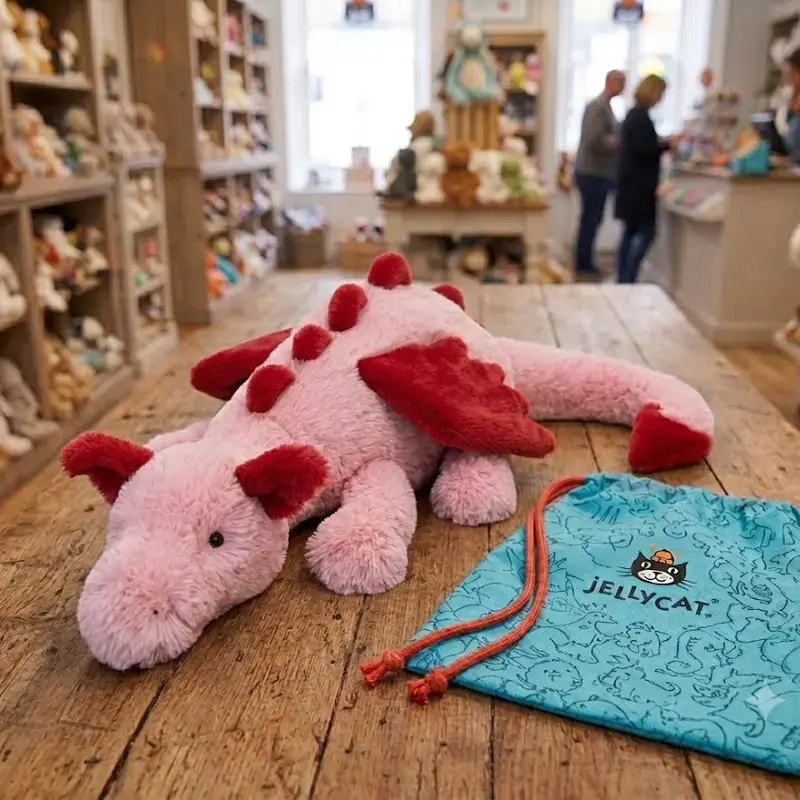 Jellycat Heart Dragon Plush – Soft Pink Fantasy Dragon Stuffed Animal, Cute Cuddly Plush Toy, Adorable Gift for Birthdays, Valentine’s Day & Holidays