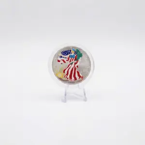 Clear Acrylic Coin Display Stand for Collectible Coins, Medallions, Challenge Coins, and Small Display- Pack of 4
