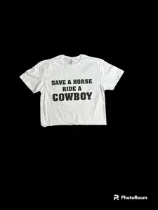 Save a Horse ride a Cowboy Cropped Top.