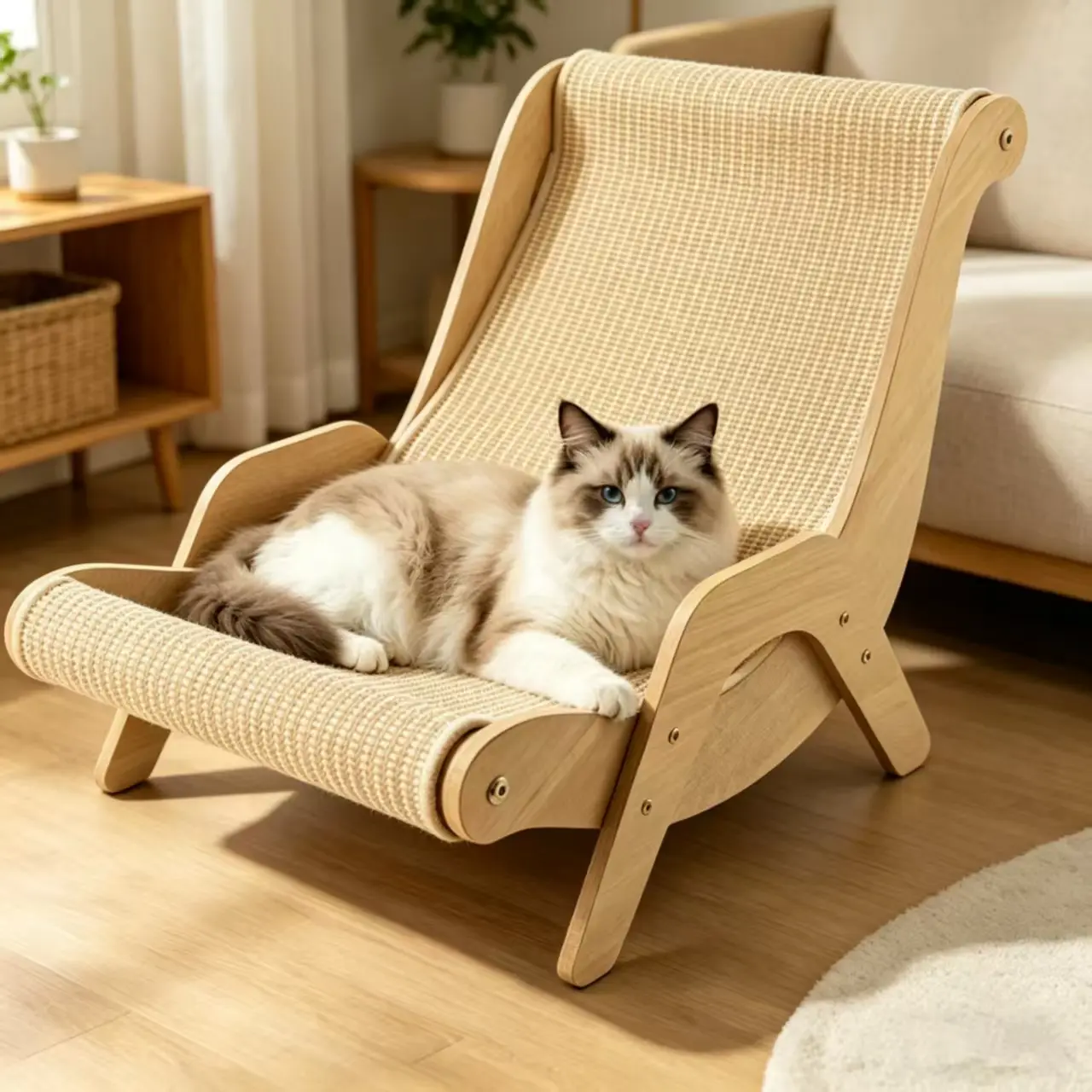 Cat Scratching Board Set - Wooden Sword Claw Grinder, Anti-Scratch Recliner Pad, Pet Hammock, Sofa Toy, Homemade Kitten Nest (Doll Accessories Decoration for Toys & Hobbies)