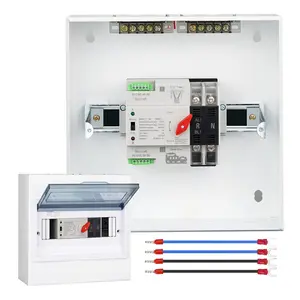 100A Automatic Transfer ,220V Generator Transfer ,Millisecond Level Dual Power Automatic Transfer , with Metal Distribution Box (2P 110V)