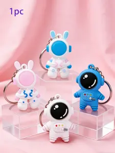 Cute Astronaut Bunny Ears Keychain, Soft Dangle Resistant, Non-Fading, Hangs Backpack/keys/camera, Lightweight, Sweet Style, No Deformation