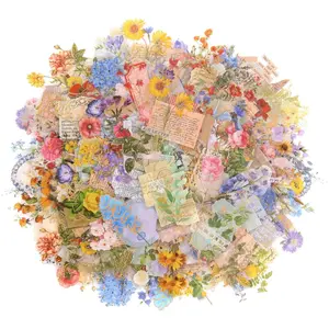 180 Pieces DIY Transparent Botanical Floral Stickers, Gold Foil Floral Stickers for Card Making Envelope Gift Wrapping Journaling Scrapbooking Crafts