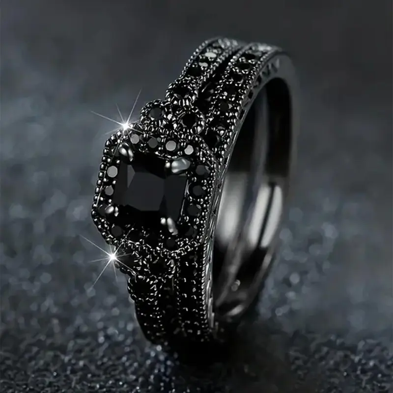 Fashion Rhinestone Decorated Ring, Fashion Jewelry for Party, Daily Clothing Decor, Trendy All-match & Exquisite Jewelry for Birthday Gift, Geometric Design Ring, Dark Aesthetic Rings, Elegant Rhinestone Ring, Statement Rings, Beautiful Rings