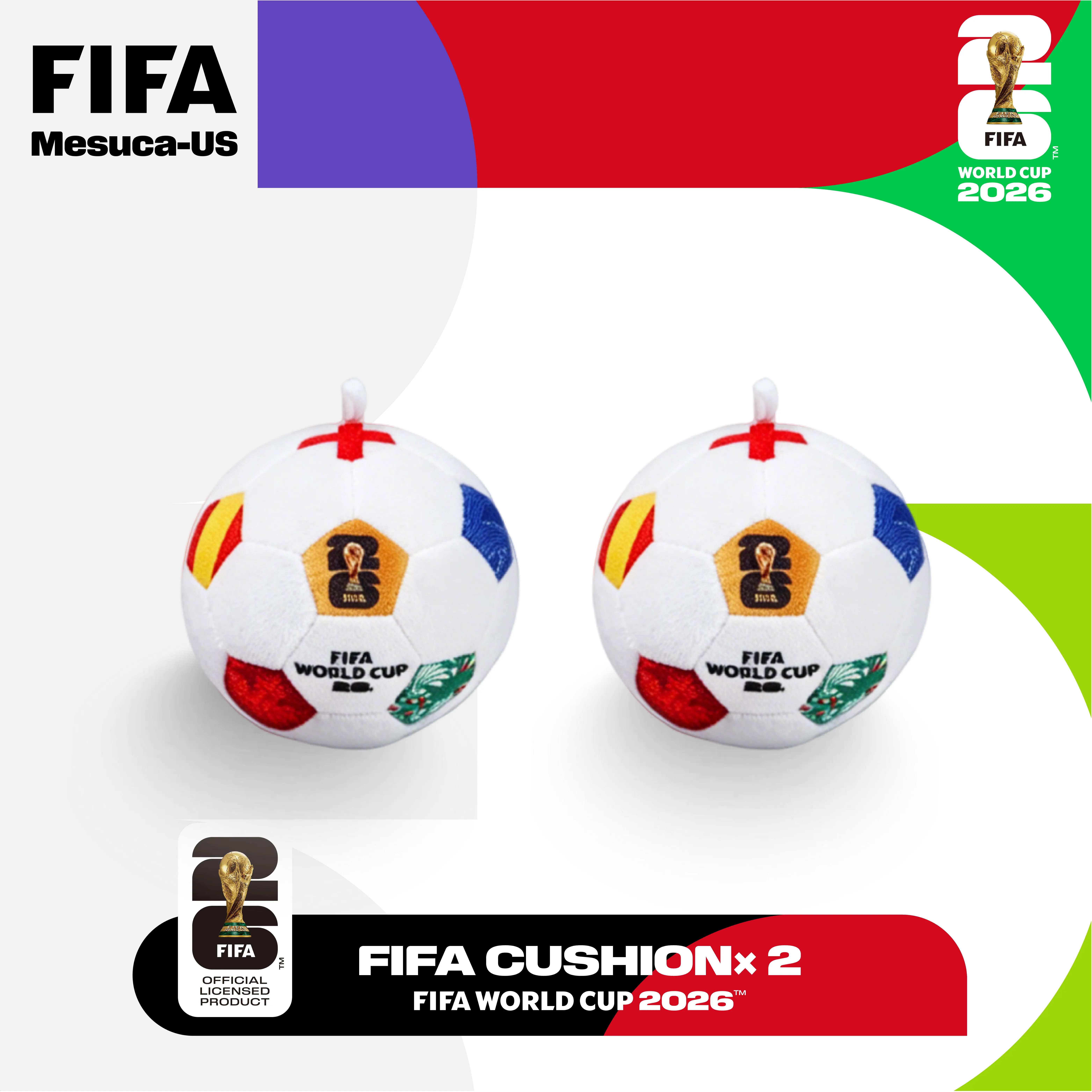 FIFA Licensed Flag Print Mini Soccer Ball Pillow - 11cm Soft Plush Cushion, Decorative Home Supplies Gift for Sports Fans, Soft Cushions, Mini Pillow