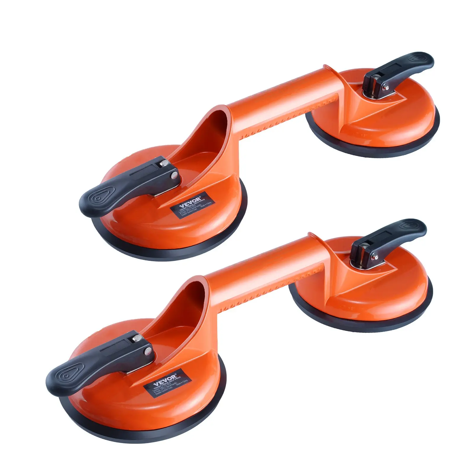 【DealsForYouDays】VEVOR Glass Suction Cup, 4.7 2 Pack 330 lbs Load Capacity, Vacuum Suction Cup with Aluminum Handle, Heavy Duty Industrial Suction Cup Lifter Tool for Glass, Granite, Tile, Metal, Wood Panel Lifting