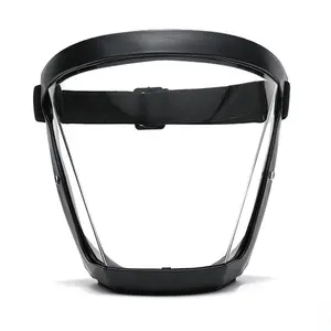 Transparent Face Mask Anti-Fog Outdoor Full Protection Face Shield HD Clear Mask Replace Safety Glasses (Black)