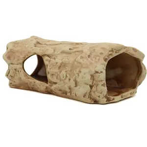 Aquarium Decorations Log Betta Fish Tank Accessories Ceramic Cave, Betta Fish Toys Decor Hideout for Shrimp Cichlid Hiding Breeding