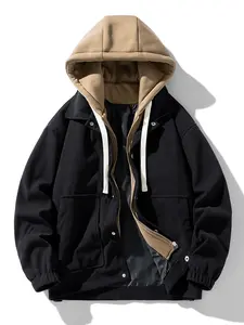 Men's Jacket Autumn And Winter Trendy Fashion Corduroy Casual Hooded Coat long sleeve zipper pocket