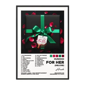 2 Color Options - For Her (Deluxe) by Hunxho Album Poster No Frame / Album Cover Poster / Music Gift / Music Wall Decor / Album Art / Decor Home