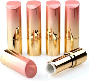 5 Pieces Empty Lipstick Tubes, 3.5G Gradient Pink Lipstick Tubes, Refillable DIY Lip Balm Tube Containers, Lip Stick Lip Balm Sample Tubes Vials
