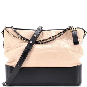 Pre-owned CHANEL Leather Shoulder Bags Gabrielle Hobo Quilted Aged Calfskin Large by Rebag