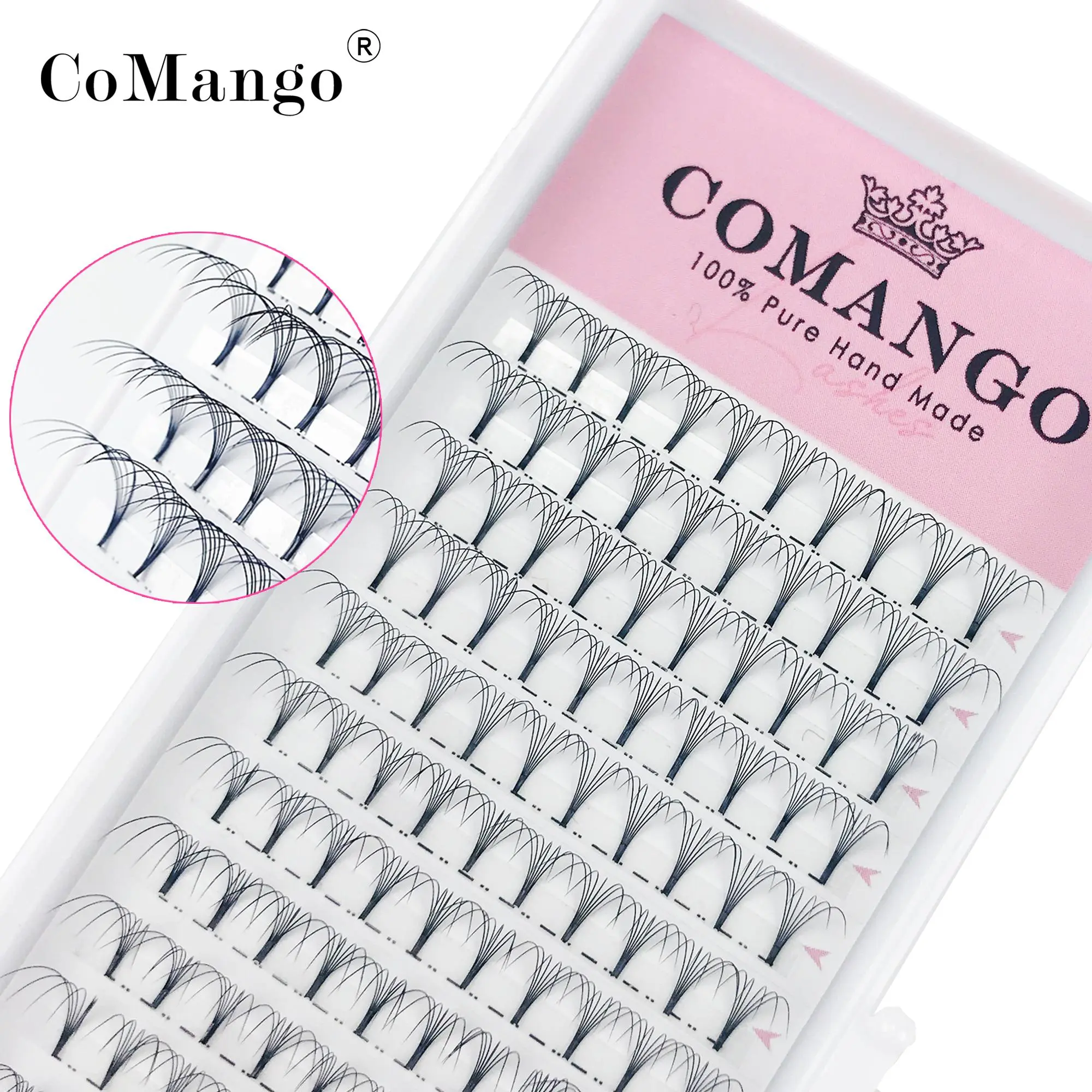 CoMango Volume 3D/4D/5D/6D/10D Eyelashes Short Stem Pre Made Fans Silk Soft Lash Extension False Mink Individual Lashes 2026 New