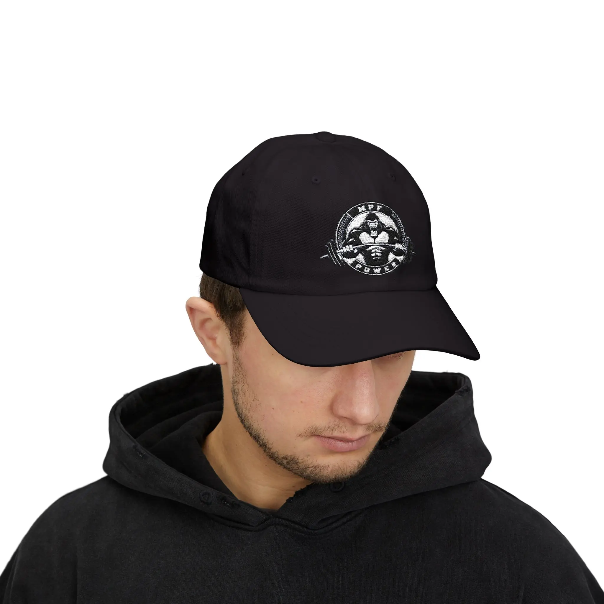 Barbell Muscle Logo Dad Cap | Weightlifting Gym Baseball Hat
