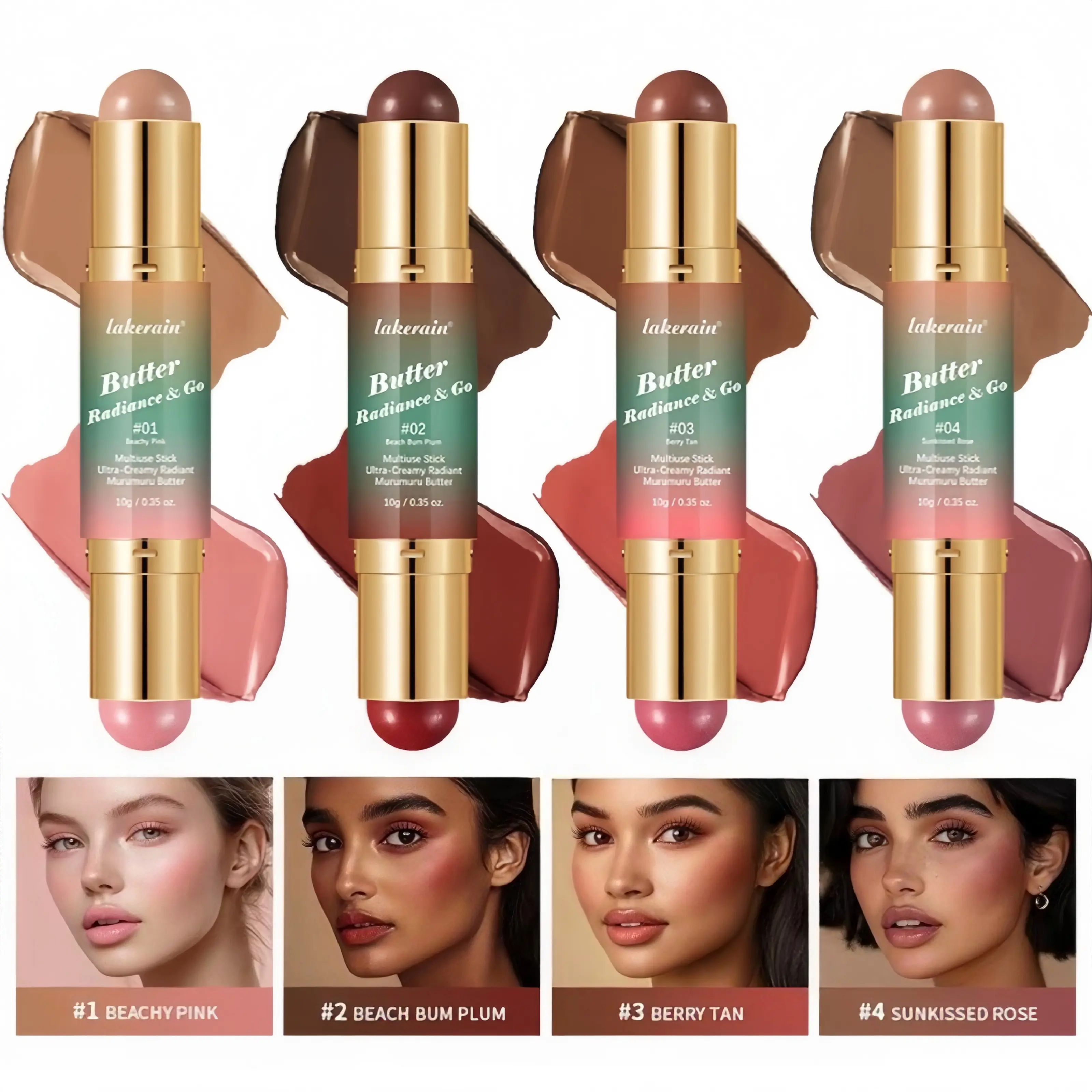 Butter Radiance & Go Multi-Use Blush Stick | Creamy Lip & Cheek Tint | Blendable, Lightweight & Natural Glow | 4 Shades