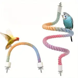 Colorful Rope Bird Stand, 1pc Flexible Stretchable Climbing Ladder, Durable Bird Cage Swing and Rich Climbing Toys for Parrots, Small Birds