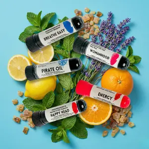 Natural Aromatherapy Nasal Stick Inhalers – For Focus, Breathing, Sinus Relief, Relaxation, Clarity & Balance | No Crap In It Liquid Lemon