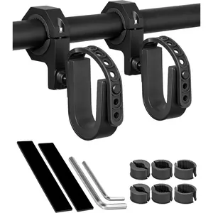ZHILXN 2-Pack UTV Gun Rack Heavy Duty - Adjustable ATV Gun Mount with Non-Slip Rubber Strap, Fit for 1" to 2" Roll Cage, Tool Holder Compatible with Polaris RZR SXS Ranger Can-Am Golf Car Snowmobile