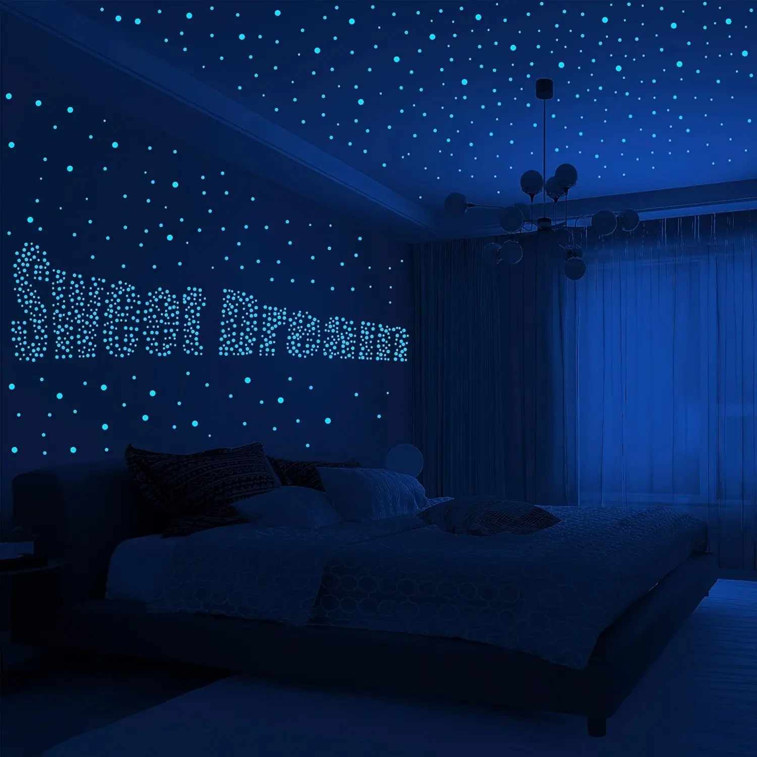 Luminous Round Dot Star Ceiling, Glowing Wall Sticker Decorative Decal, Sticker Decorations, 3D Adhesive Point Decoration for Bedroom or Birthday Gift, Glow in the Dark, Household Decoration Supplies