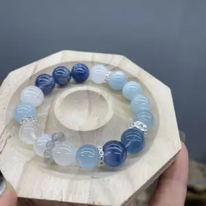 Aquamarine White Crystal Natural Ghost Crystal Five Elements Bracelet Transfer Bracelet