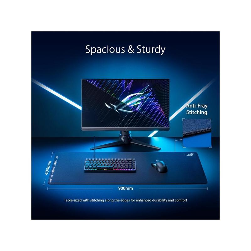 ASUS ROG Hone Ace XXL Gaming Mouse Pad, High-density memory foam base, Hybrid Cloth Material, 400 x 900 x 3 mm, Esports & FPS Gaming, Black