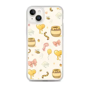 Pooh Friends Inspired iPhone Case, Cozy Cartoon Bear MagSafe Clear Cover