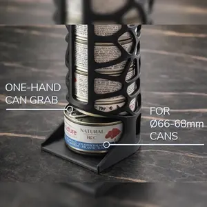 Vertical Gravity Pet Can Organizer, Fits 66-68mm Cans, Honeycomb Design, Single Hand Access, Durable, Ideal for Kitchen Storage