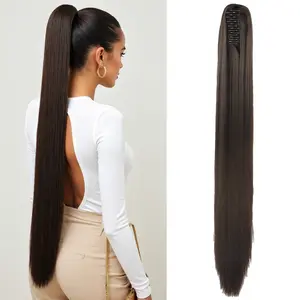 Claw Clip Ponytail Extensions - Long Straight Ponytails for Women Hairpieces Synthetic Hair Pony Tails Extension Clip in Hairpiece 30 Inch (Color:4#)