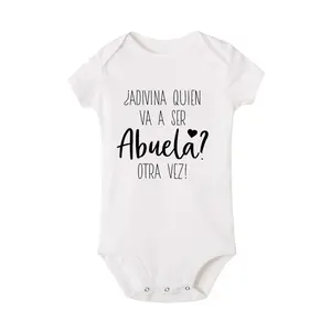 Adivina Quien Va A Ser Abuela Otra Vez Spanish Newborn Baby Bodysuits Pregnancy Announcement Infant Born Jumpsuits Funny Gifts