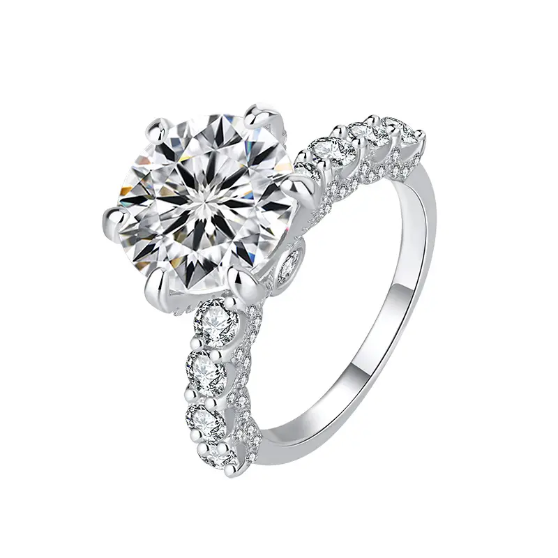 [EVA Jewelry] Wedding Ring 925 Sterling Silver Synthetic Moissanite Ring