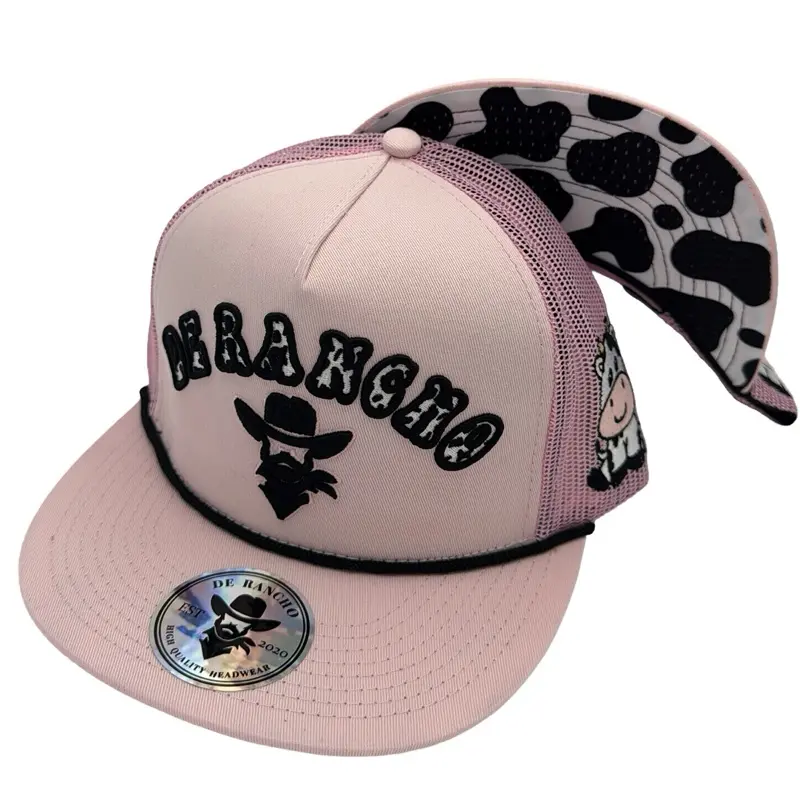 De Rancho Cow Print Hat (Pink) DR118
