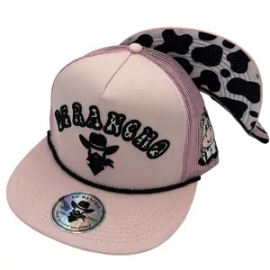 De Rancho Cow Print Hat (Pink) DR118