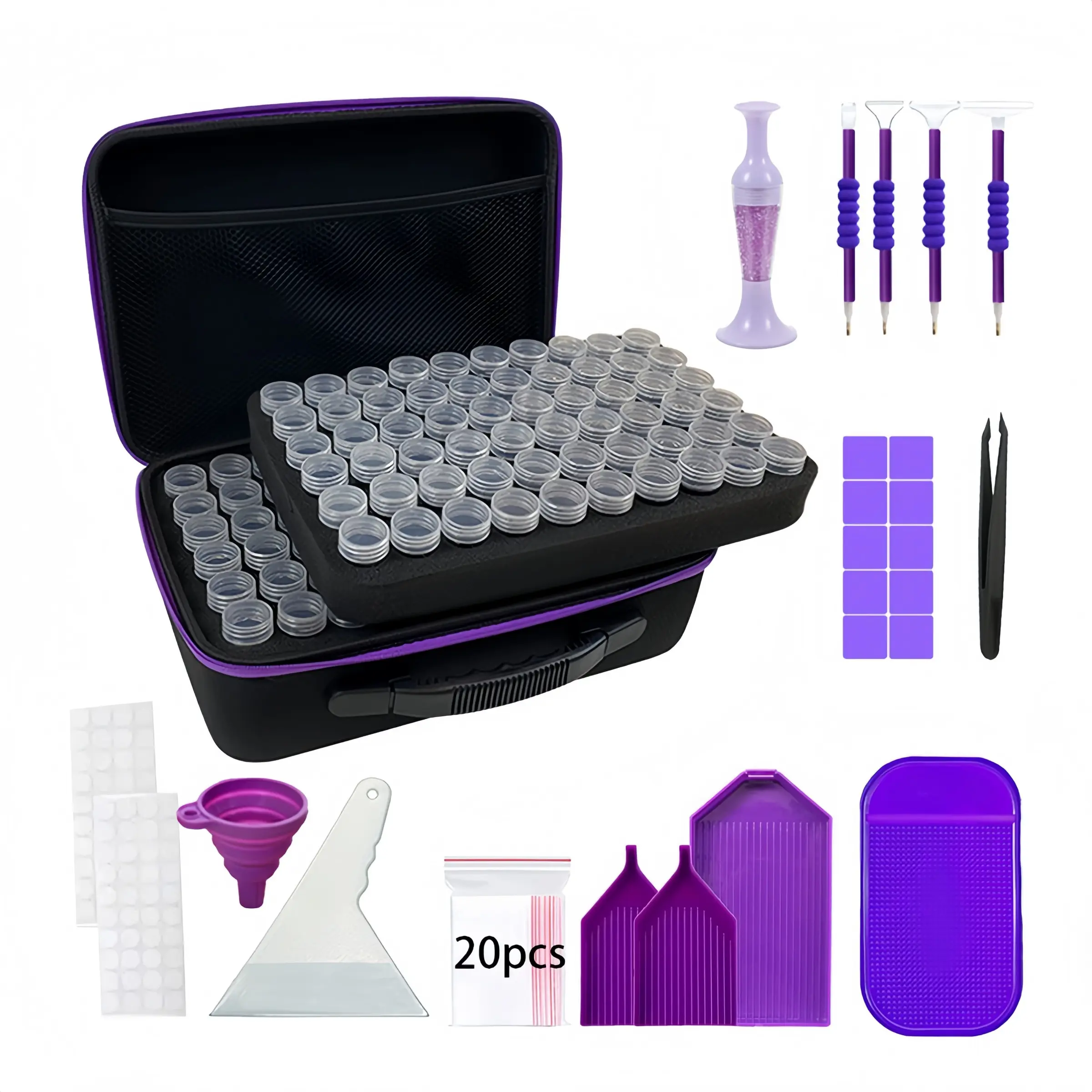 120/240 Slot Storage Box, Diamond Painting Organizer with Accessories, Portable Jewelry Beauty Storage, Multi-Functional Art Craft Box