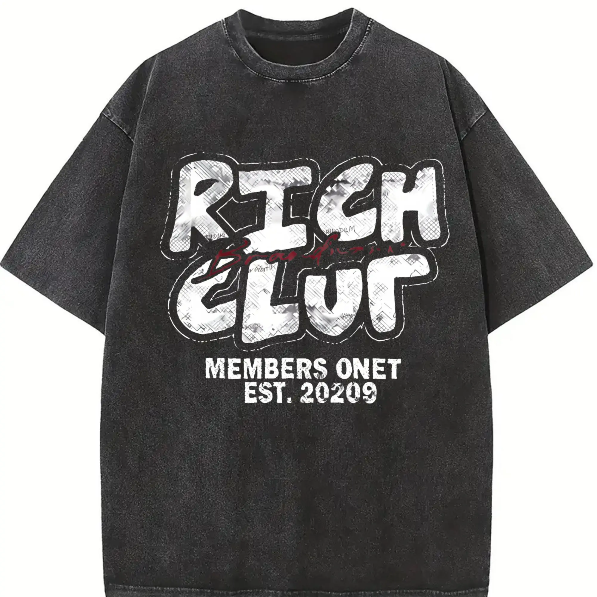 Vintage Washed Rich Club Hip Hop Cartoon Graphic Sleeveless Tank Top Men, Retro Distressed Streetwear Casual T shirt Tops