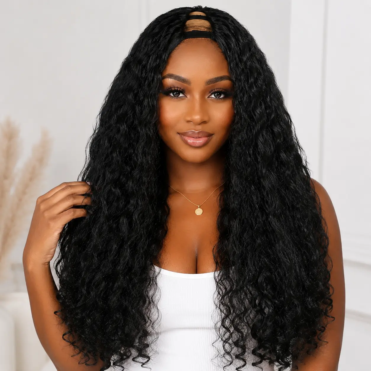 Auvzy 24inch Kinky Curly Wig Afro V Part Curly Wigs for Black Women 180% Density Wear and Go Glueless Wig with Unique Bouncy Curls #TikTokShopDealsforYouDay