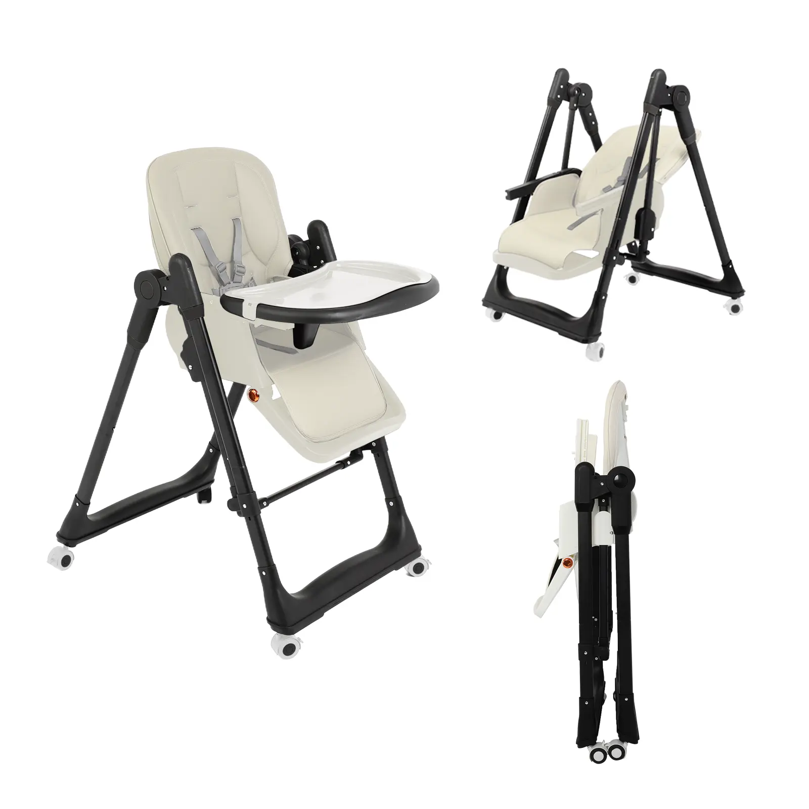 Black and white + swivel casters