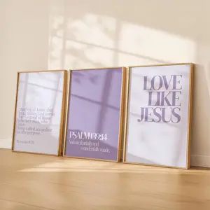 Christian Wall Art Set of 3 for Women | Daily Scripture Reminder for Peace & Anxiety | Neutral Minimal Bible Verse Print Decor