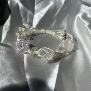 Eliza Fairy Whispers macrame bracelet, Handmade Handcrafted Natural Gemstone Crystal Bracelets, Amethyst Stone, beauty flowers, romantic