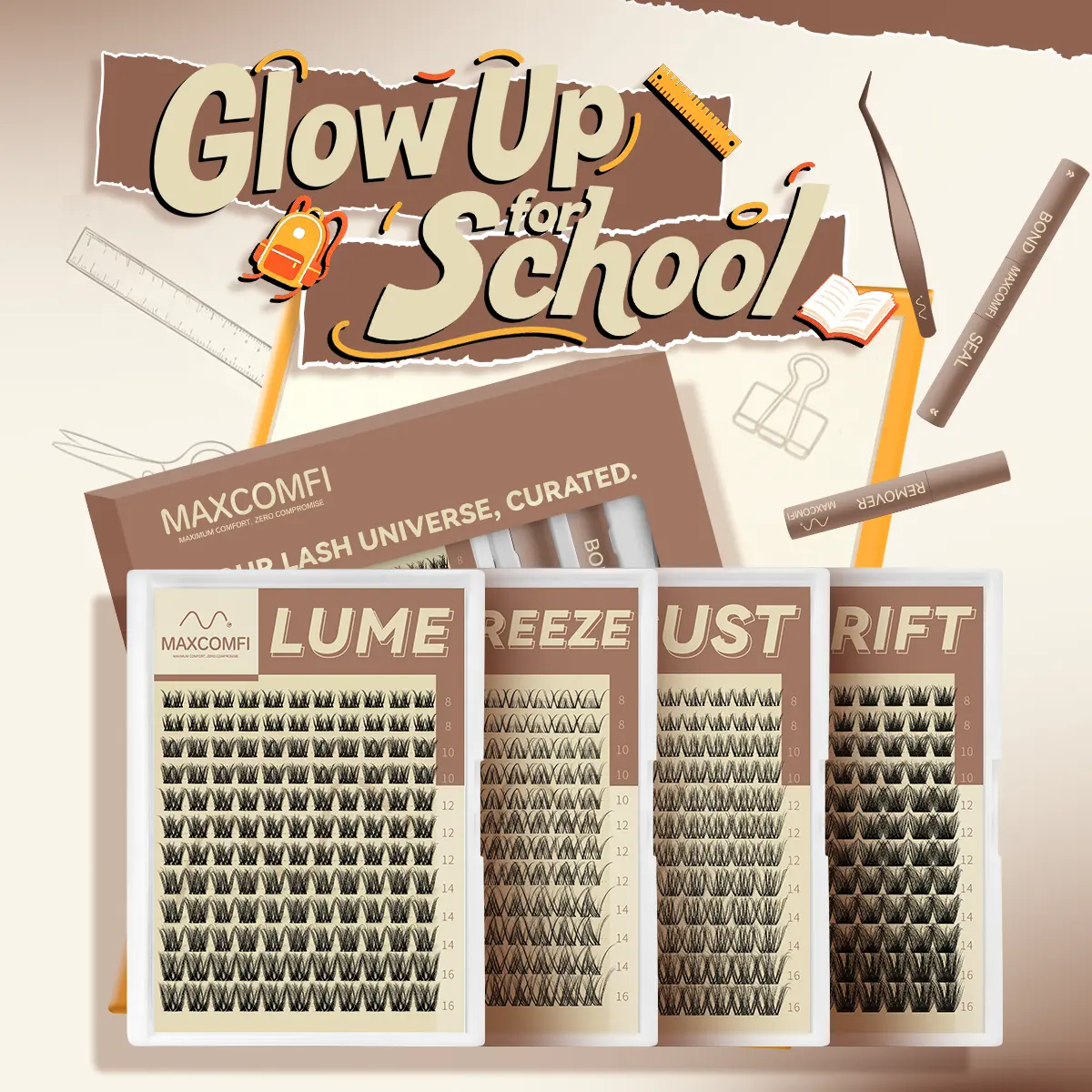 Maxcomfi DD Curl Cluster 2.0 Multi-Pack | Natural Layered Lash Clusters | 3 Styles in one link Natural / Medium / Volume Lashes Clusters Waterproof Cryproof  Longlasting Party Mother Gifts SummerVibes,sunscreen,back to school