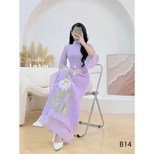 Sen purple Ao Dai Cach Tan |B14 | Ao Dai for Women| Lunar New Year | Ao Dai Viet Nam