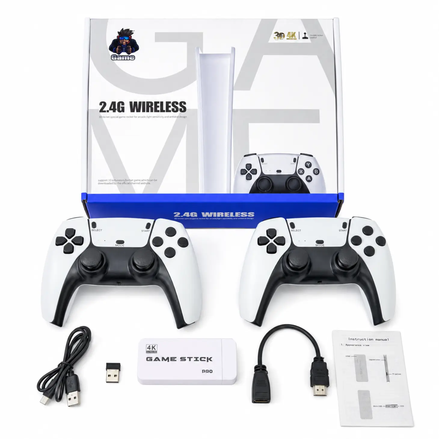 Retro Mass Games Console (No PS2/N64) - Tech Gadgets, 20000+ Built-in Games, 9 Emulators, 2 Wireless Controllers,  Portable Gaming System - Father's Day Gifts for Kids & Adults