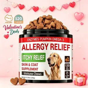 Allergy & Immune Bites | Itch Relief Chews with Omega-3, Fish Oil  for Seasonal Allergy, Immune & Gut Health, Skin & Coat Support , 120 Chews