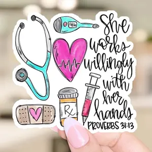 She Works Willingly With Her Hands 3" Sticker