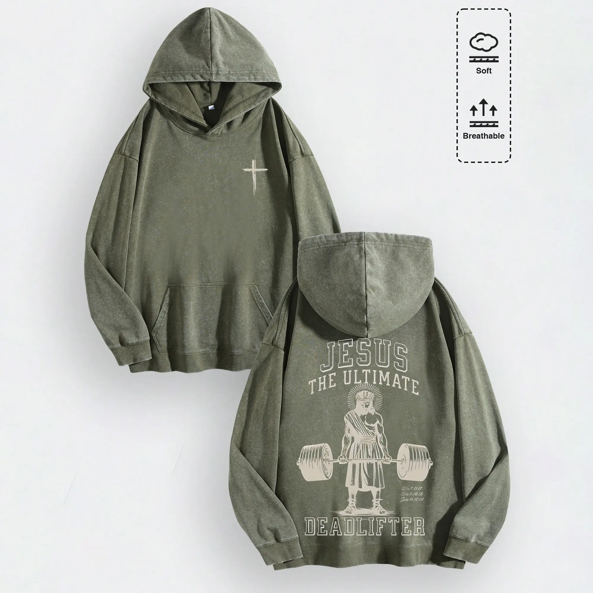 Army-green-400G-hoodie