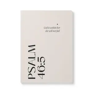 Psalm 46:5 Softcover Journal — Faith-Based Inspirational Notebook ("God is within her; she will not fail")