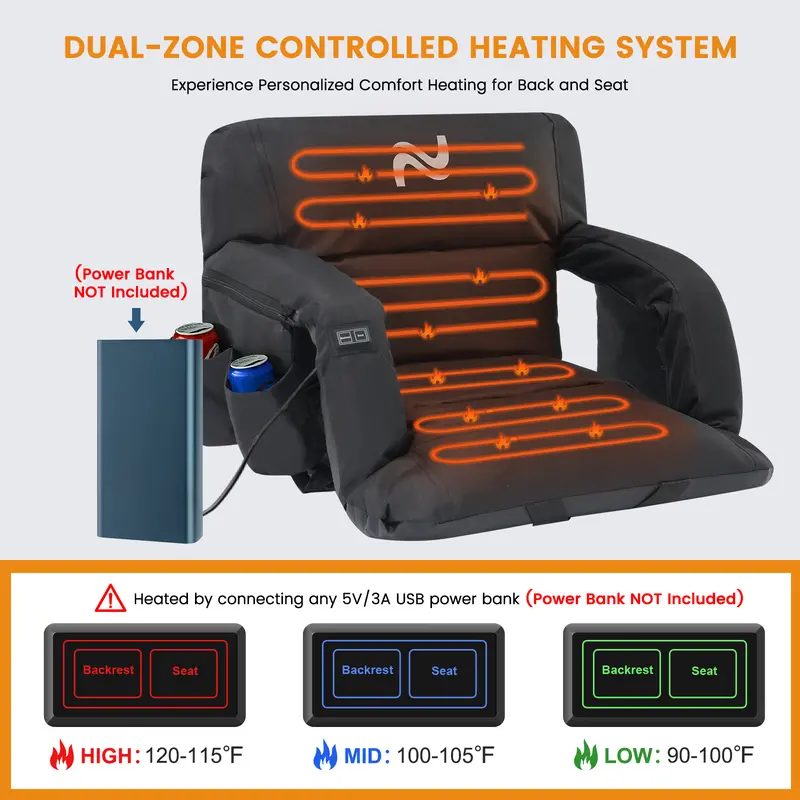 2 Pcs Portable Stadium Seat Bleacher Benches Chair