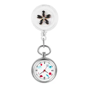 OIDEA Flower Medical Nurse Watch with Retractable Reel, Easy Read Dial and Clip